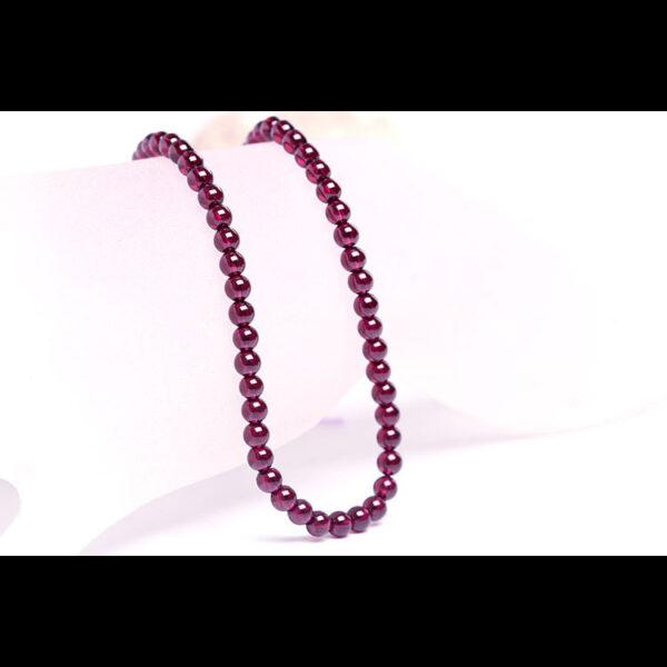 3 - 6 mm whole string round shape 6A natural purple red garnet bead