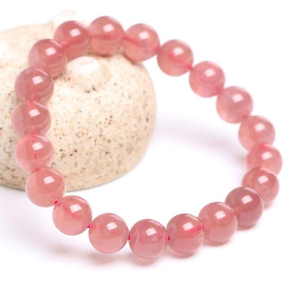 6mm - 12mm round shape best quality natural rose quartz beaded bracelet