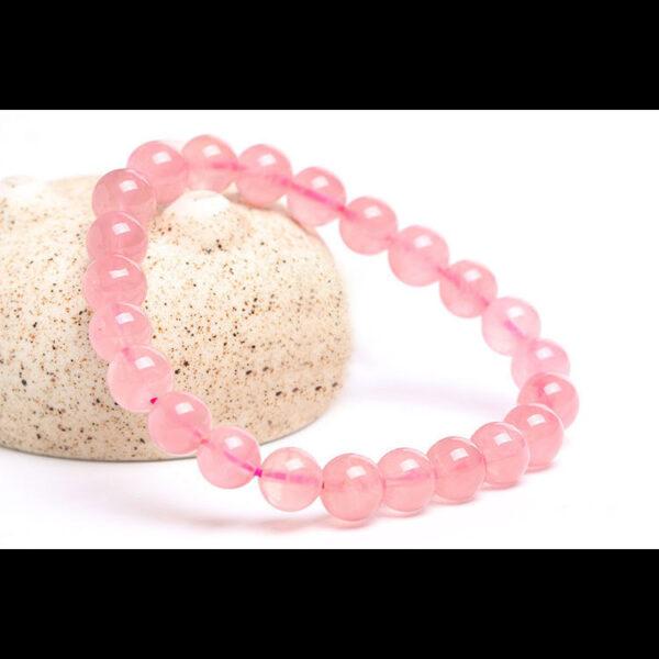 6mm - 12mm round shape 7A natural rose quartz beaded bracelet