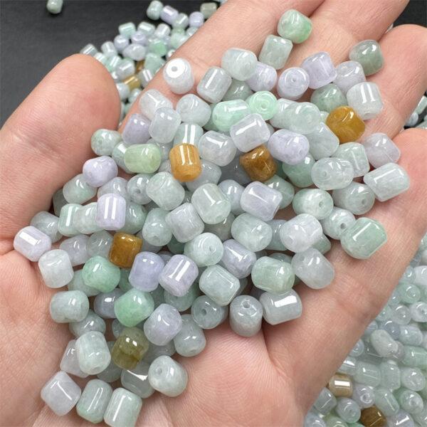 20 pcs / 50 pcs cylinder shape genuine natural colorful jadeite bead, jade bead