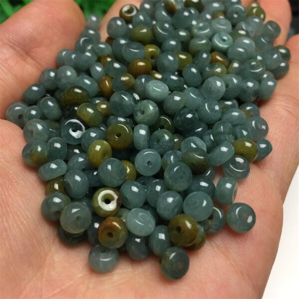 50 pcs / 100 pcs rondelle shape genuine natural jadeite bead, jade bead