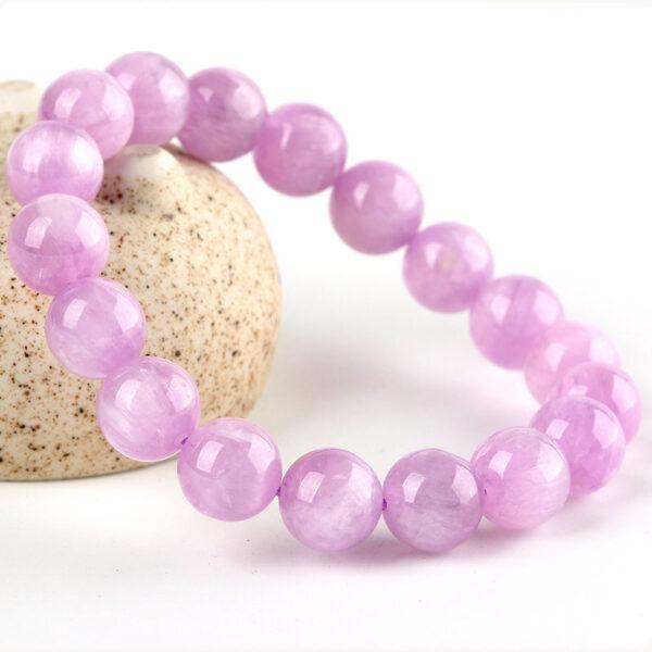 6mm - 12mm round shape 6A natural kunzite beaded bracelet