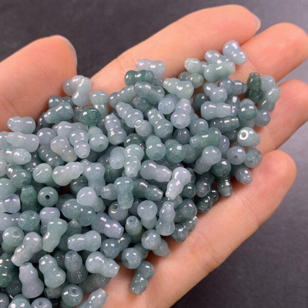 20 pcs / 50 pcs gourd shape genuine natural icy blue jadeite bead, jade bead