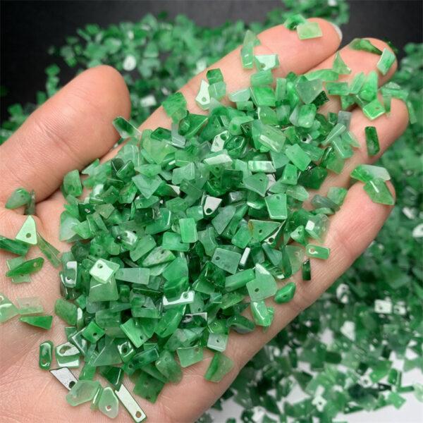 20 pcs / 50 pcs very small irregular flake shape genuine natural green jadeite bead, jade bead