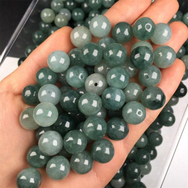 10 pcs / 20 pcs 12mm round shape genuine natural oily green jadeite bead, jade bead