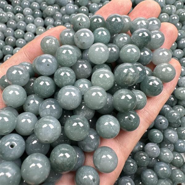 20 pcs / 50 pcs 10mm round shape genuine natural icy blue jadeite bead, jade bead