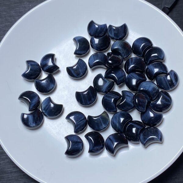 nice moon shape blue tigerite stone bead