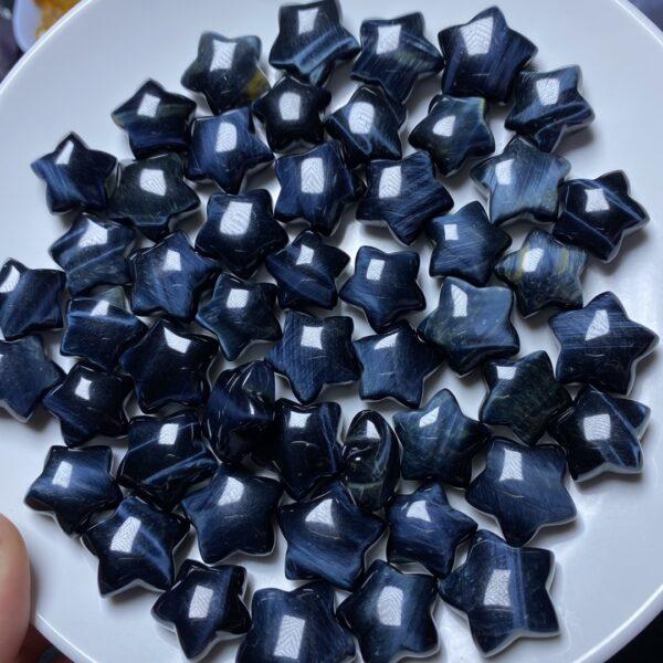 nice star shape blue tigerite stone bead