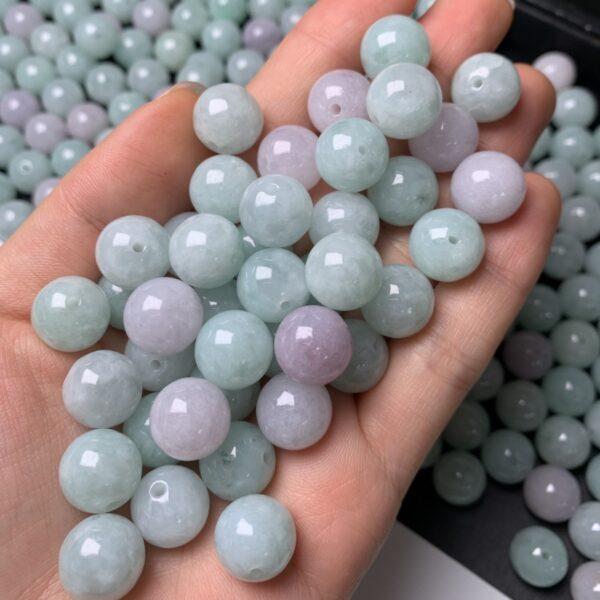 5 pcs / 10 pcs round shape genuine natural icy jadeite bead, jade bead