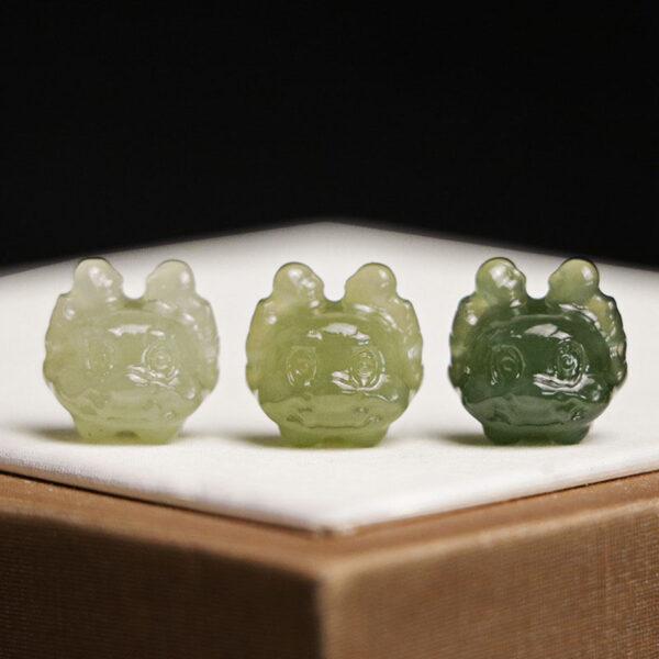 high quality cute dragon shape genuine natural nephrite jade bead