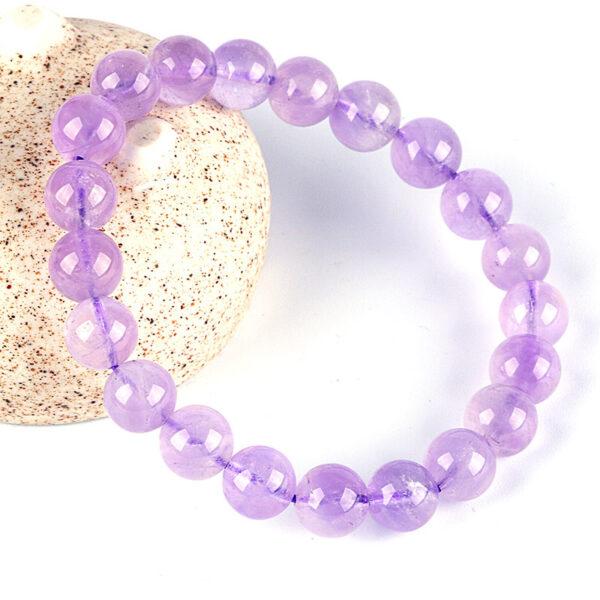 6mm - 12mm round shape 5A natural lavender amethyst beaded bracelet