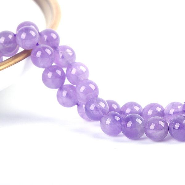 6mm - 10mm whole string round shape not clear natural lavender color amethyst bead