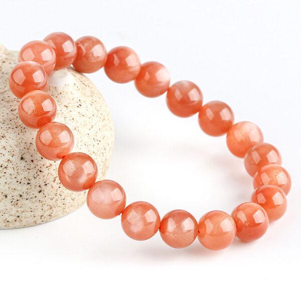 6mm - 12mm round shape best quality natural peach moonstone beaded bracelet