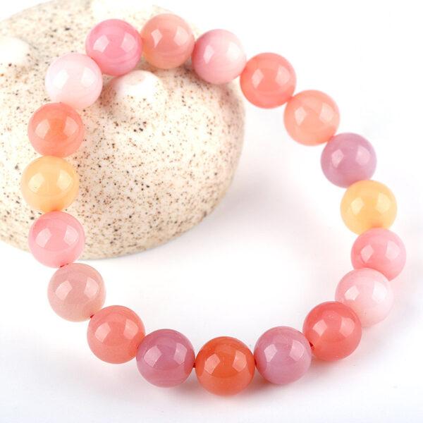 8mm - 14mm round shape vibrant natural colorful agate beaded bracelet