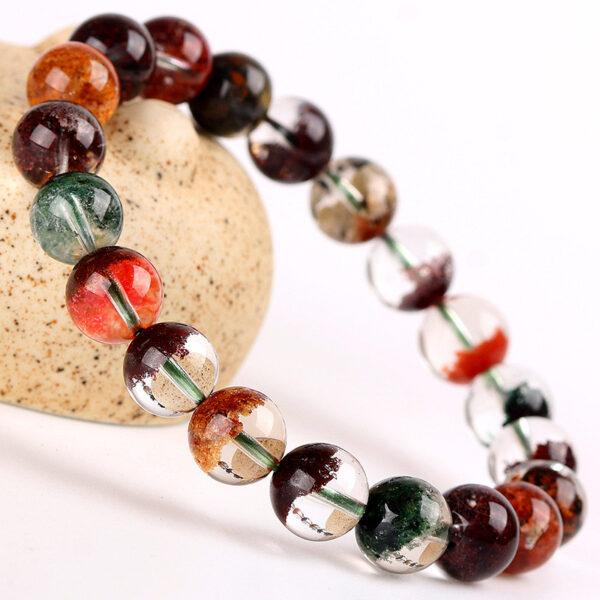 6mm - 12mm round shape 7A natural phantom quartz beaded bracelet