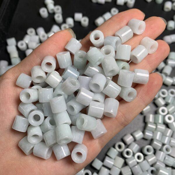 20 pcs / 50 pcs tube shape genuine natural jadeite bead, jade bead