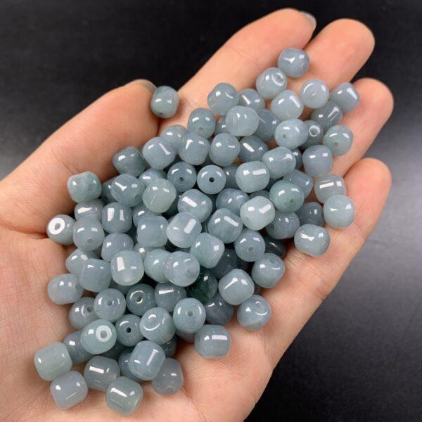 20 pcs / 50 pcs drum shape genuine natural blue jadeite bead, jade bead