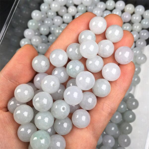 2 pcs / 5 pcs 12 mm round shape genuine natural icy jadeite bead, jade bead