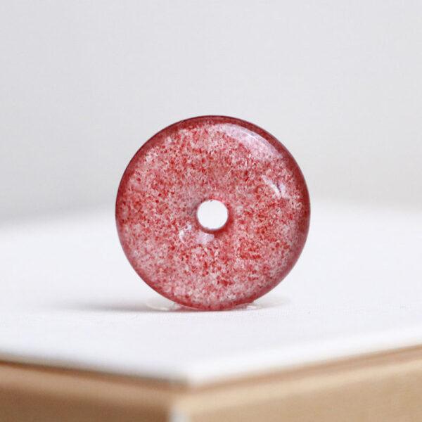 2 pcs / 5 pcs rondelle shape natural strawberry quartz bead