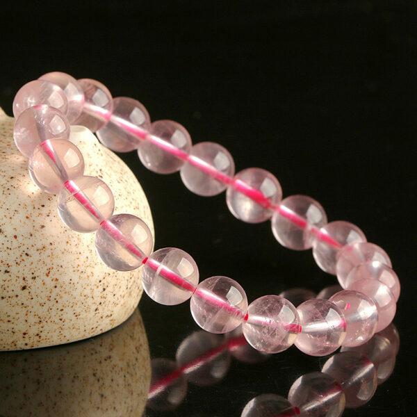 6mm - 14mm round shape 5A star light natural rose quartz beaded bracelet