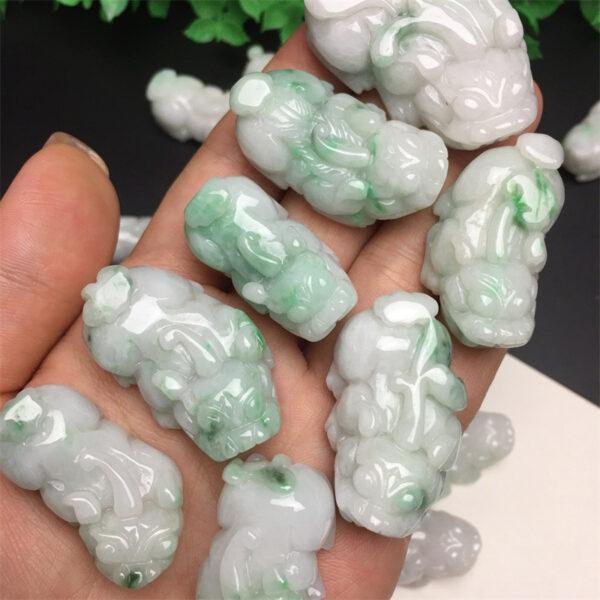 nice Pixiu beast shape genuine natural jadeite charm, jade charm, jadeite pendant