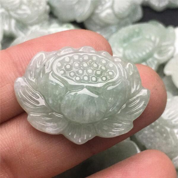 1 pc / 2 pcs nice lotus flower shape genuine natural jadeite charm, jade charm